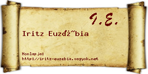 Iritz Euzébia névjegykártya